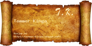Temmer Kinga névjegykártya