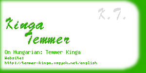 kinga temmer business card